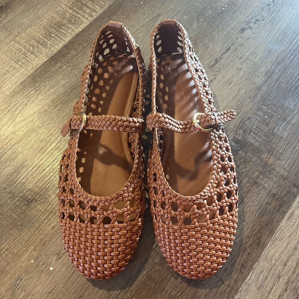 Cushionaire wicker Maryjane flats